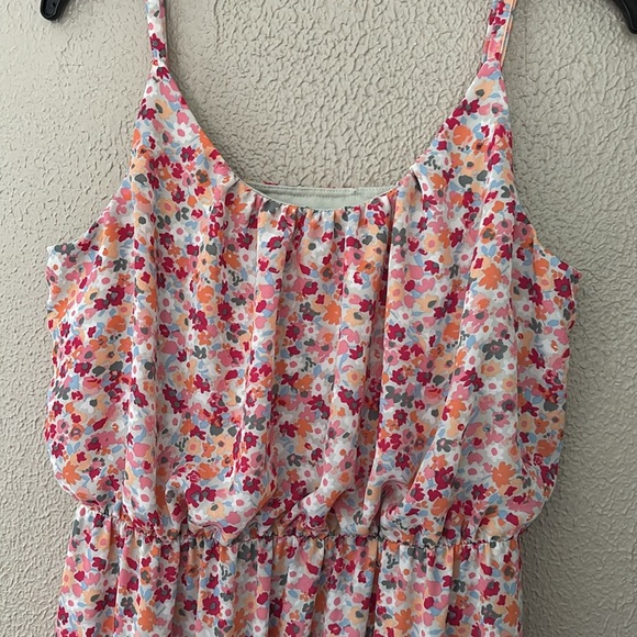 Women’s Elle Maxi Dress Floral Print Pink Blue Orange Spaghetti Straps, Large - Picture 2 of 8